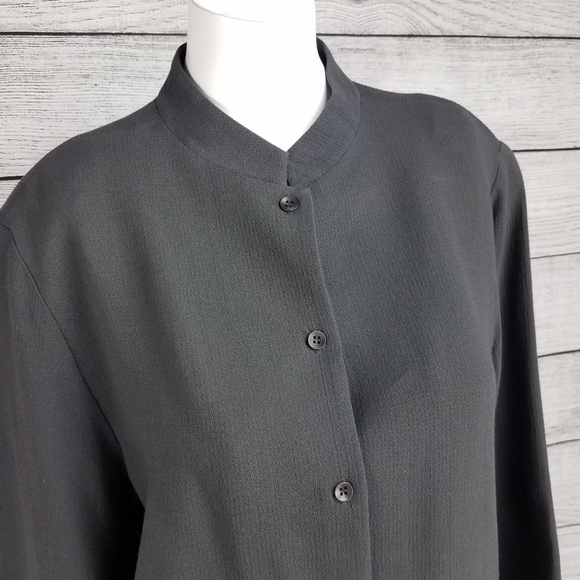Eileen Fisher Size S Button front Lightweight Jacket Gray - Picture 2 of 8